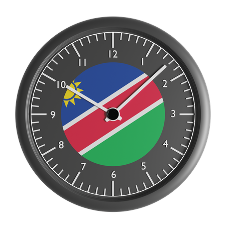 Relógio de parede com a bandeira da Namíbia  3D Icon