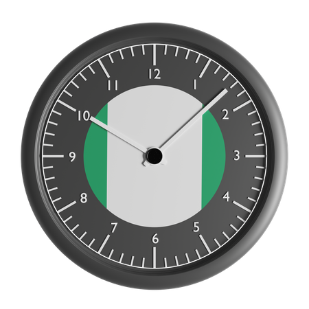 Relógio de parede com a bandeira da Nigéria  3D Icon