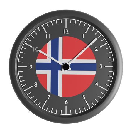 Relógio de parede com a bandeira da Noruega  3D Icon