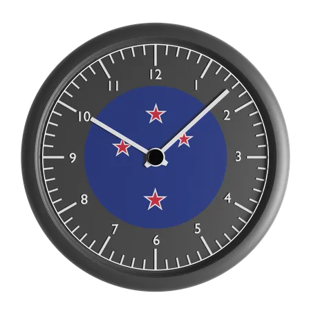 Relógio de parede com a bandeira da Nova Zelândia  3D Icon