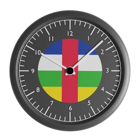 Relógio de parede com a bandeira da República Centro-Africana  3D Icon