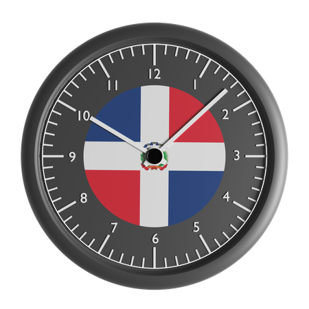 Relógio de parede com a bandeira da República Dominicana  3D Icon