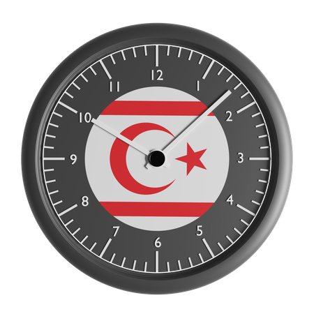 Relógio de parede com a bandeira da República Turca de Chipre do Norte  3D Icon