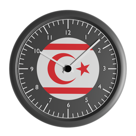 Relógio de parede com a bandeira da República Turca de Chipre do Norte  3D Icon