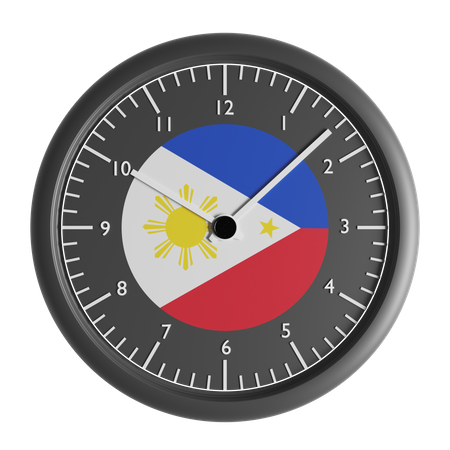 Relógio de parede com a bandeira das Filipinas  3D Icon
