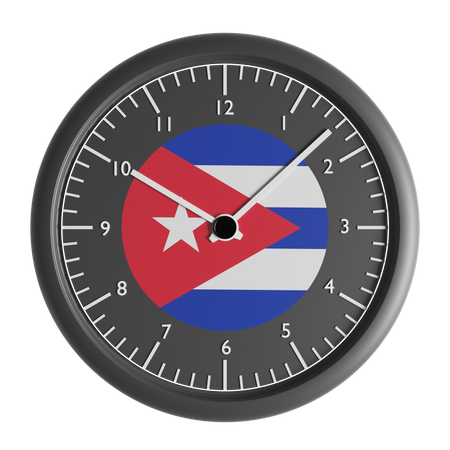 Relógio de parede com a bandeira de Cuba  3D Icon