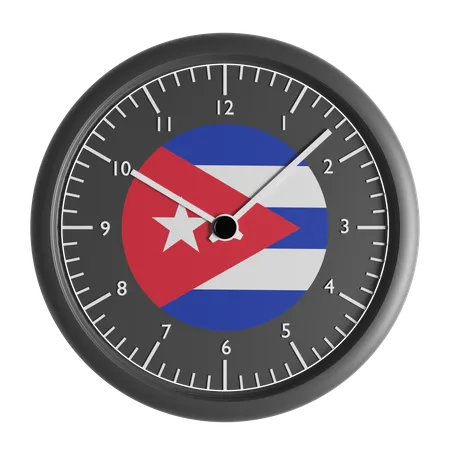 Relógio de parede com a bandeira de Cuba  3D Icon