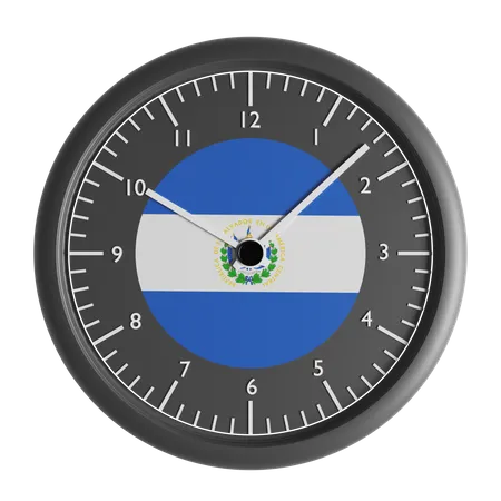 Relógio de parede com a bandeira de El Salvador  3D Icon