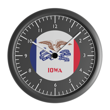 Relógio de parede com a bandeira de Iowa  3D Icon