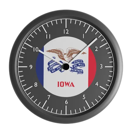 Relógio de parede com a bandeira de Iowa  3D Icon