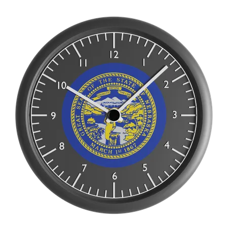 Relógio de parede com a bandeira do Nebraska  3D Icon