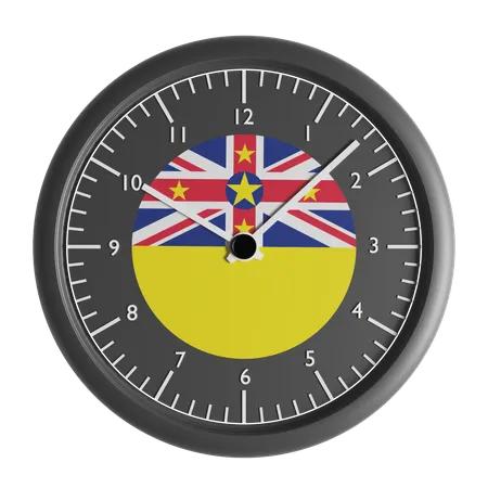 Relógio de parede com a bandeira de Niue  3D Icon