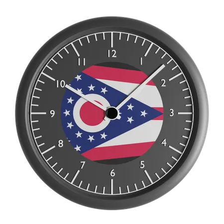 Relógio de parede com a bandeira de Ohio  3D Icon