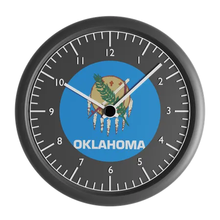 Relógio de parede com a bandeira de Oklahoma  3D Icon