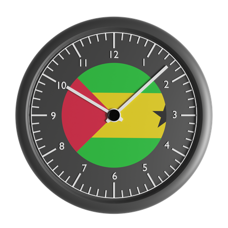 Relógio de parede com a bandeira de São Tomé e Príncipe  3D Icon