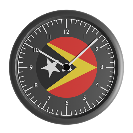 Relógio de parede com a bandeira de Timor Leste  3D Icon