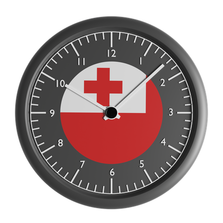 Relógio de parede com a bandeira de Tonga  3D Icon
