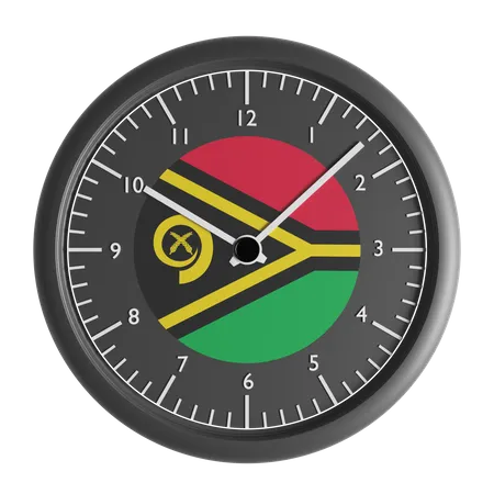 Relógio de parede com a bandeira de Vanuatu  3D Icon