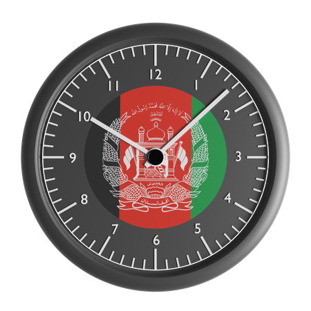 Relógio de parede com a bandeira do Afeganistão  3D Icon