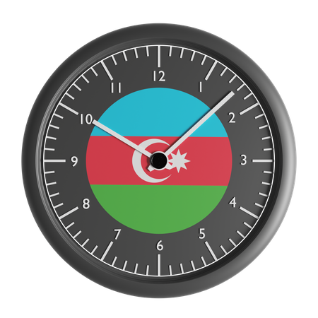 Relógio de parede com a bandeira do Azerbaijão  3D Icon