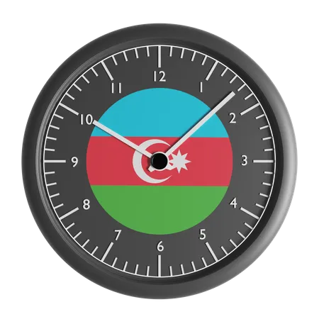 Relógio de parede com a bandeira do Azerbaijão  3D Icon