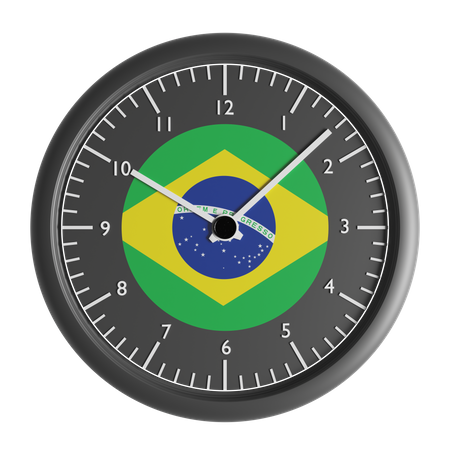 Relógio de parede com a bandeira do Brasil  3D Icon