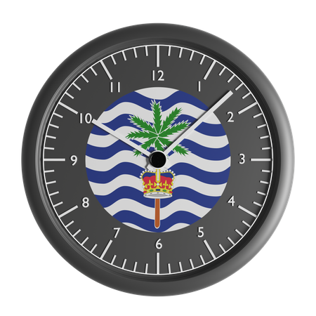 Relógio de parede com a bandeira do Comissário do Território Britânico do Oceano Índico  3D Icon