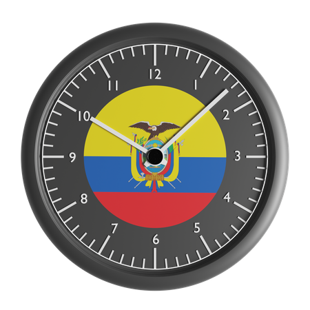 Relógio de parede com a bandeira do Equador  3D Icon