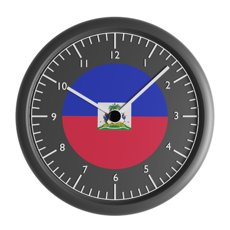 Relógio de parede com a bandeira do Haiti  3D Icon