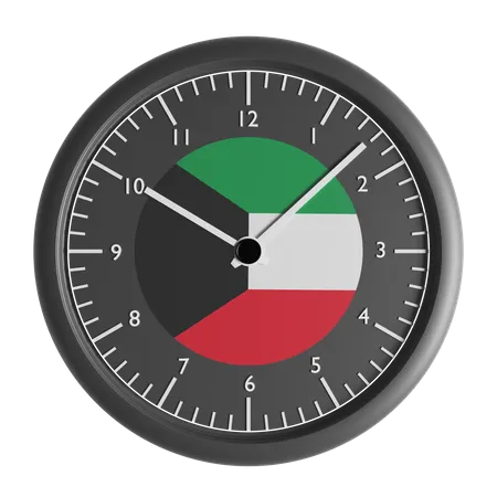 Relógio de parede com a bandeira do Kuwait  3D Icon