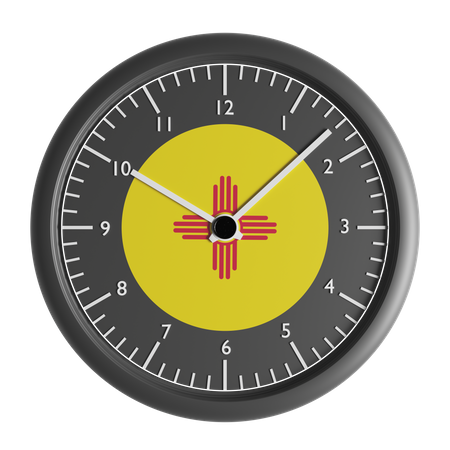Relógio de parede com a bandeira do Novo México  3D Icon