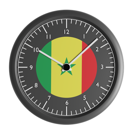 Relógio de parede com a bandeira do Senegal  3D Icon