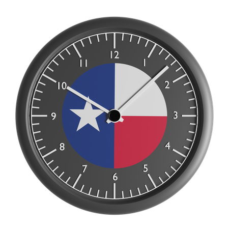 Relógio de parede com a bandeira do Texas  3D Icon