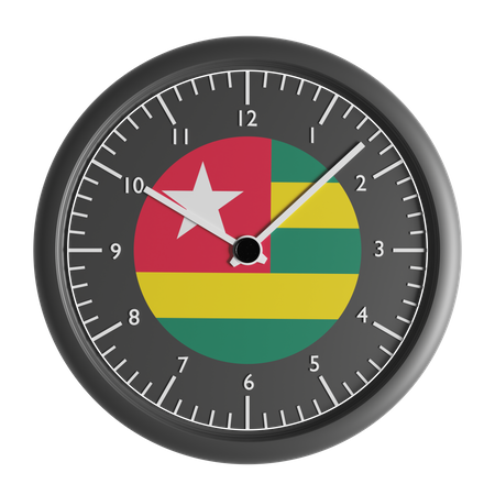 Relógio de parede com a bandeira do Togo  3D Icon