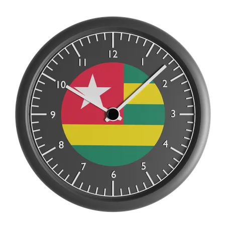 Relógio de parede com a bandeira do Togo  3D Icon