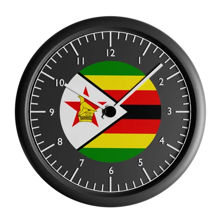 Relógio de parede com a bandeira do Zimbabué  3D Icon