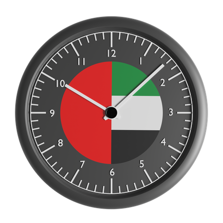 Relógio de parede com a bandeira dos Emirados Árabes Unidos  3D Icon
