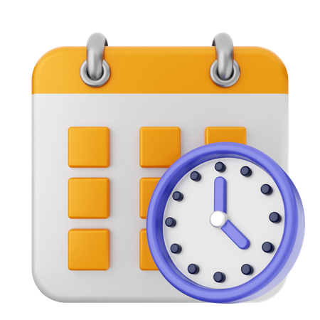 Calendario del reloj  3D Icon