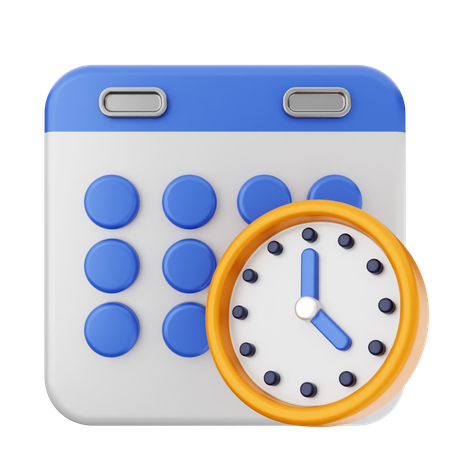 Calendario del reloj  3D Icon