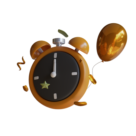 Reloj de año nuevo  3D Icon