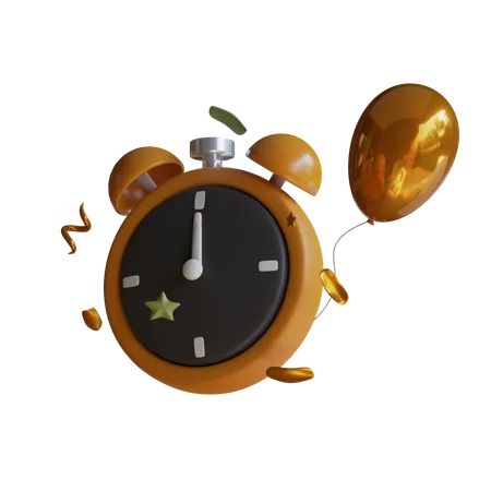 Reloj de año nuevo  3D Icon