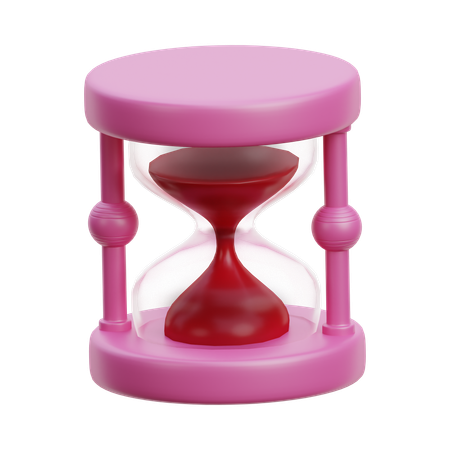 Reloj de arena con arena roja  3D Icon