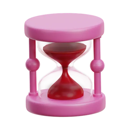 Reloj de arena con arena roja  3D Icon