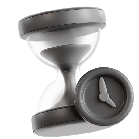 Reloj de arena con reloj  3D Icon