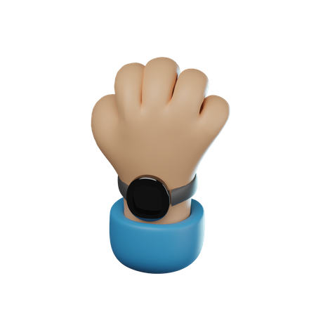 Mano que lleva la mano del reloj  3D Icon