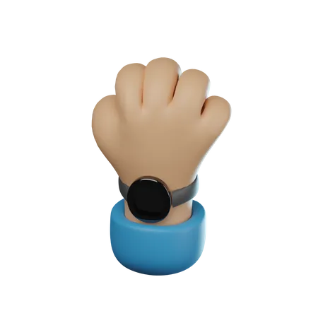 Mano que lleva la mano del reloj  3D Icon