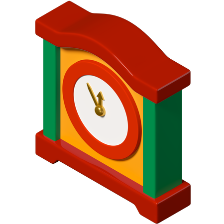 Reloj de navidad  3D Illustration