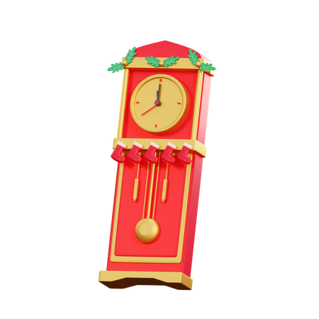 Reloj de navidad  3D Illustration