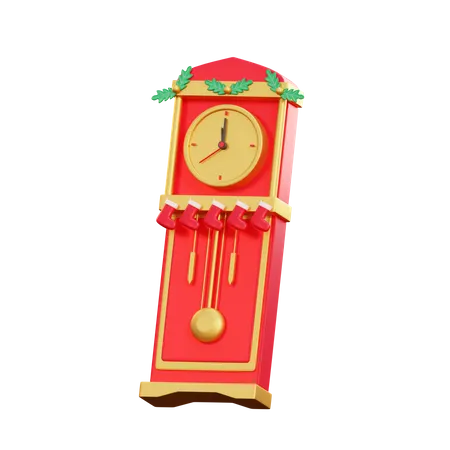 Reloj de navidad  3D Illustration