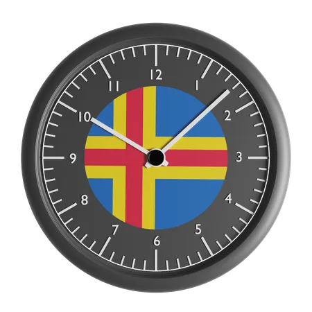 Reloj de pared con la bandera de Aland  3D Icon